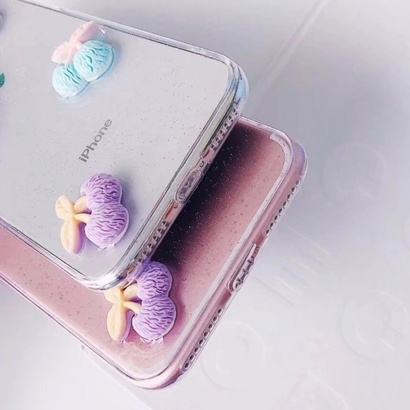 iPhone X/XS/7+/8+ Glitter Cherry Soft Phone Case - Picture 4 of 6